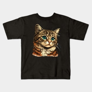 Funny Cat Vintage PewPewPew - Love Cats Kids T-Shirt